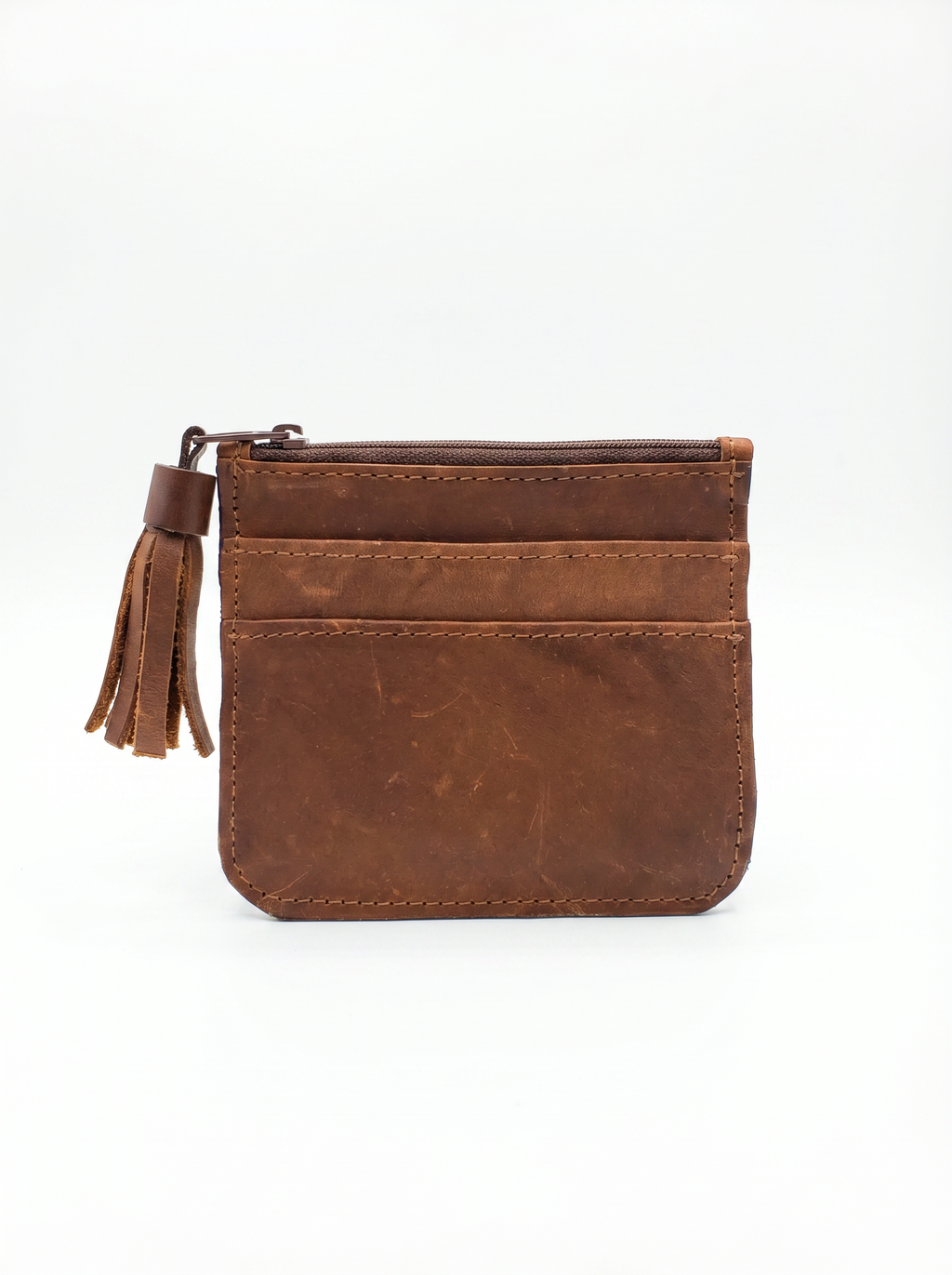 Slim Leather Card Wallet w/ Bracelet