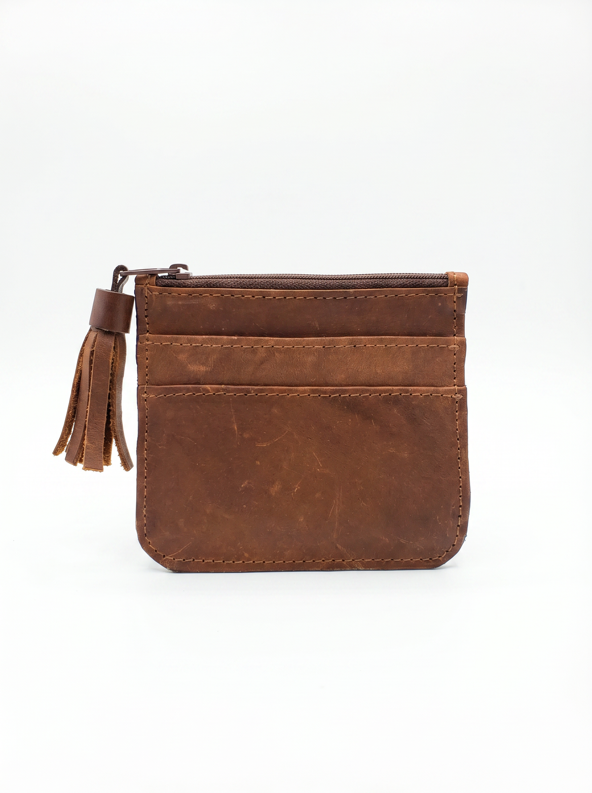 Slim Leather Card Wallet w/ Bracelet