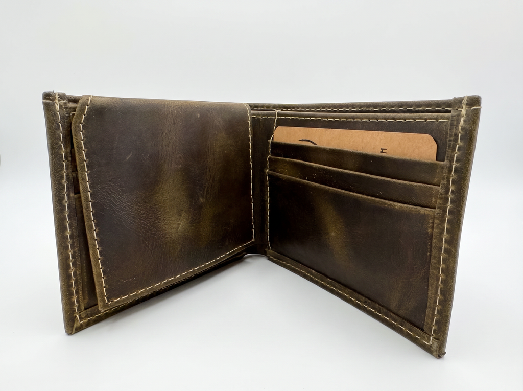 Leather & Huipil Bifold Wallet