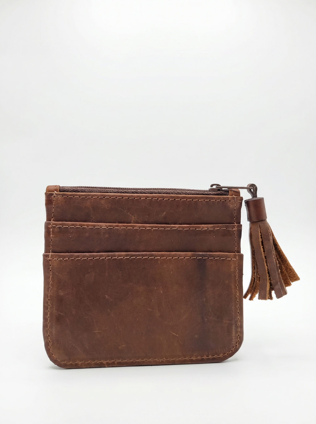 Slim Leather Card Wallet w/ Bracelet