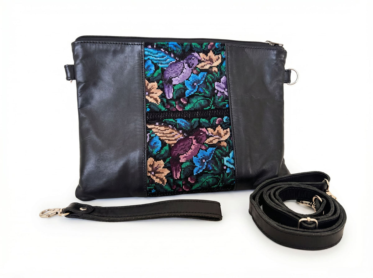 Purse w/ Vertical Huipil