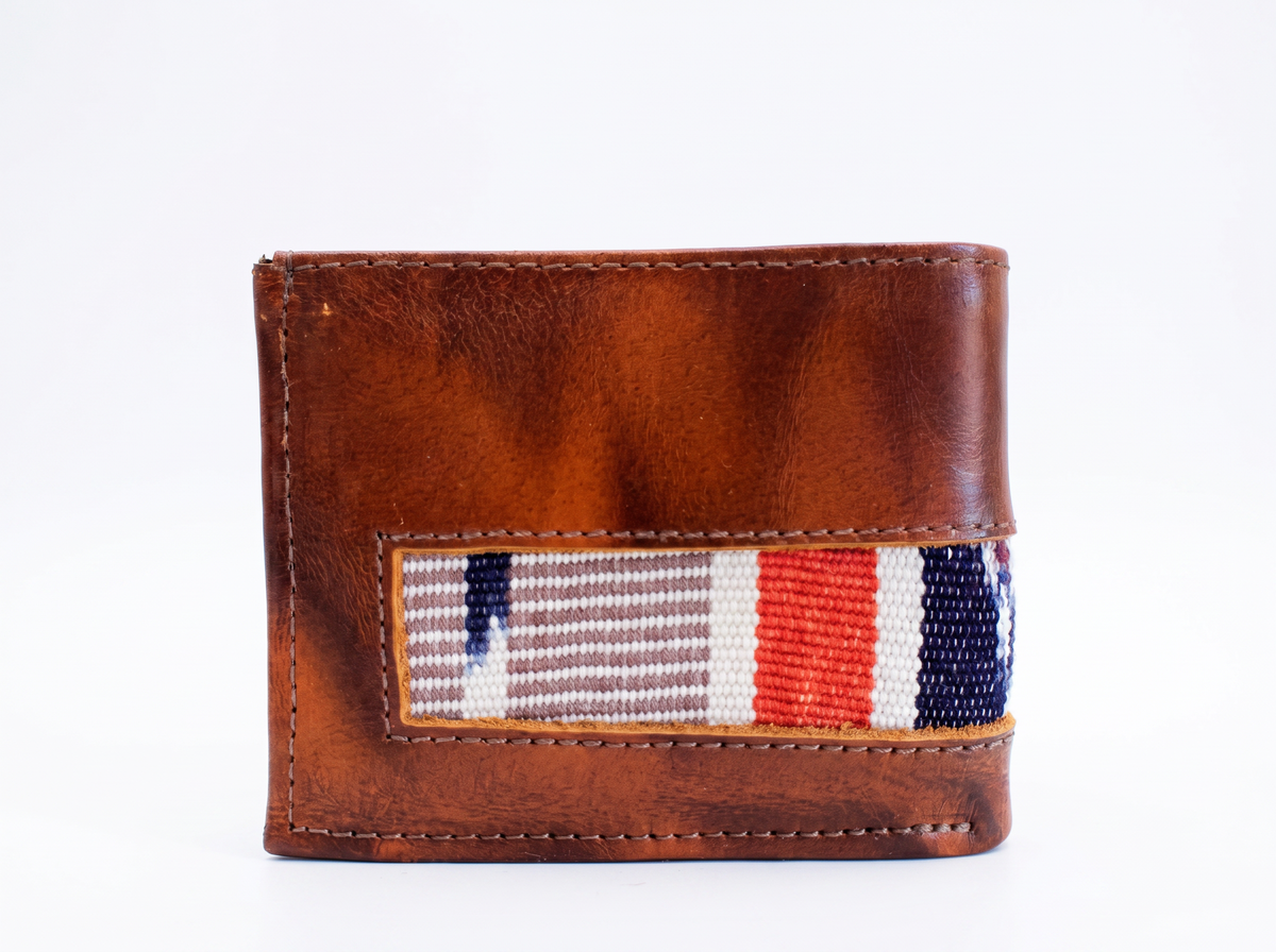 Leather & Huipil Bifold Wallet