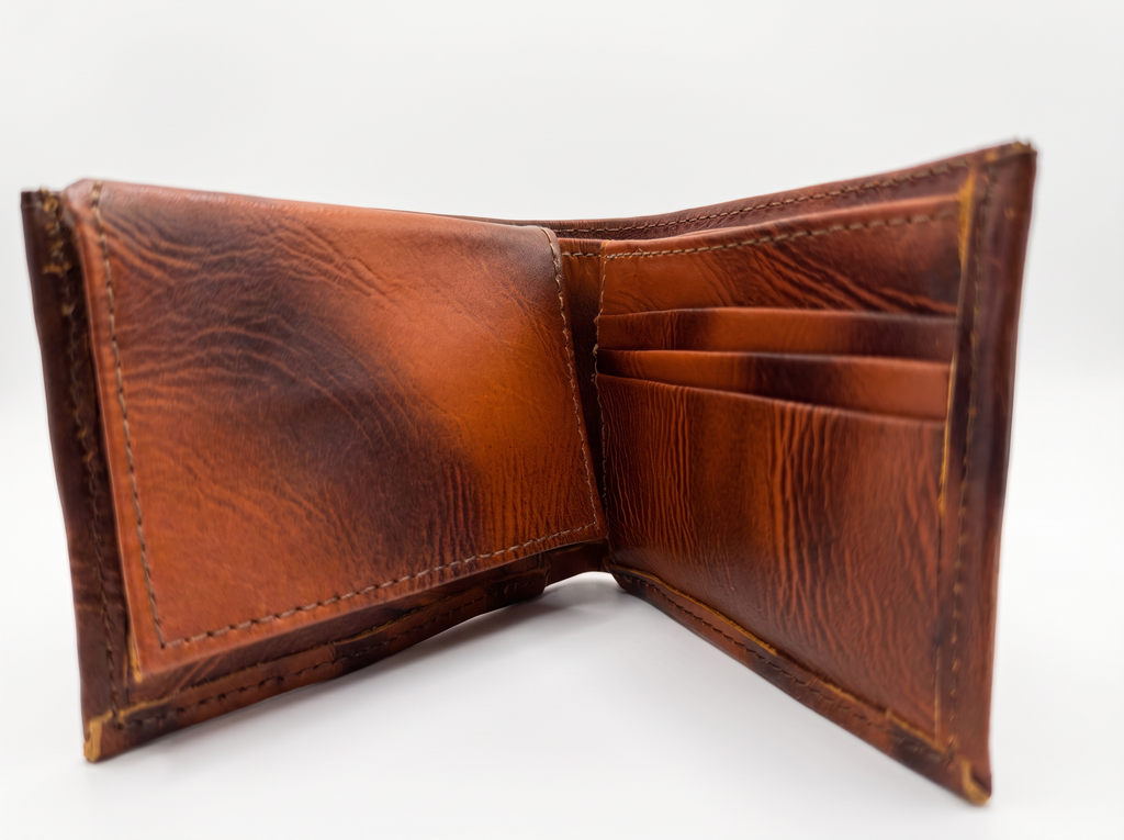Leather & Huipil Bifold Wallet