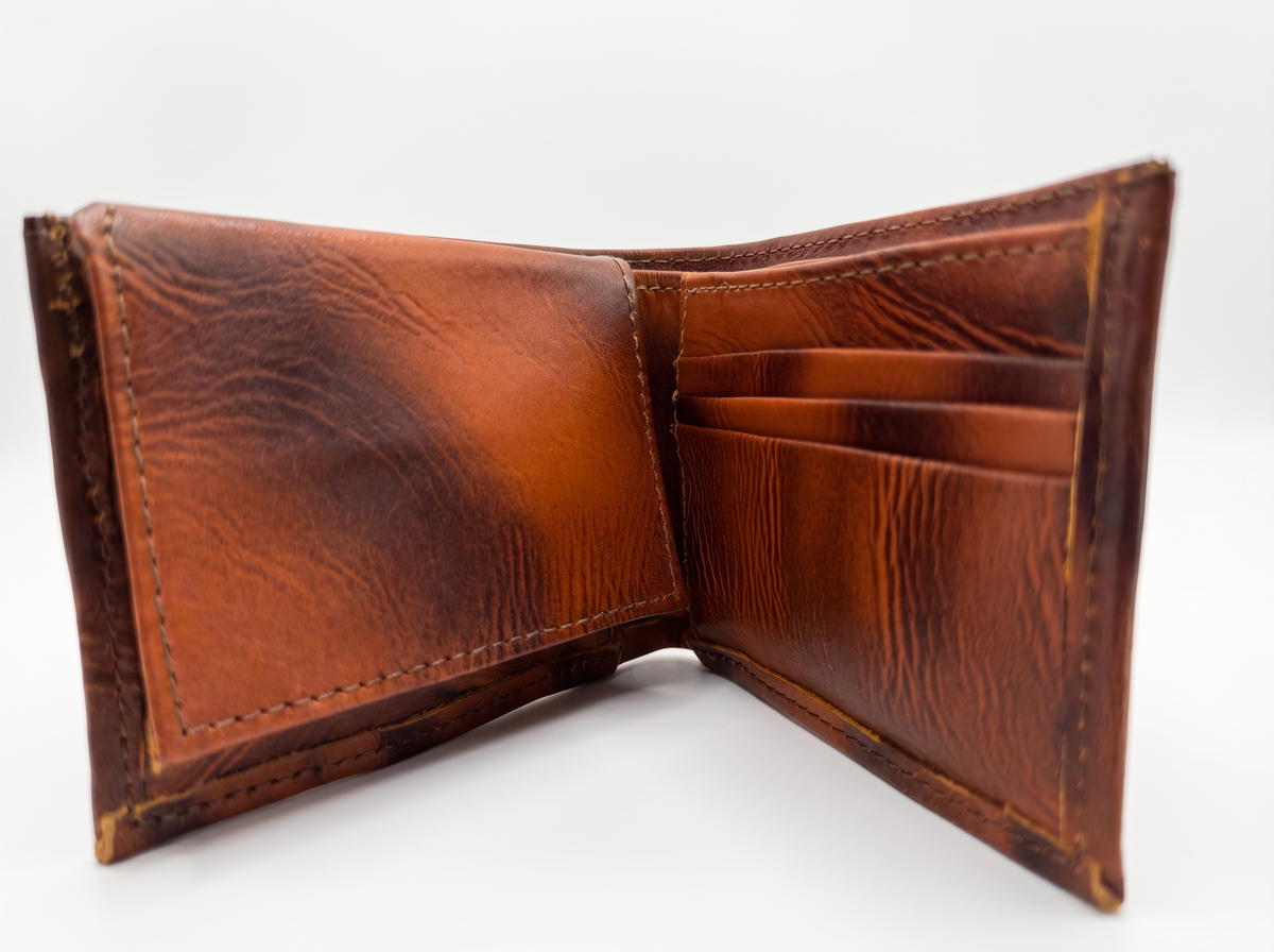Leather & Huipil Bifold Wallet