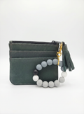 Slim Leather Card Wallet w/ Bracelet