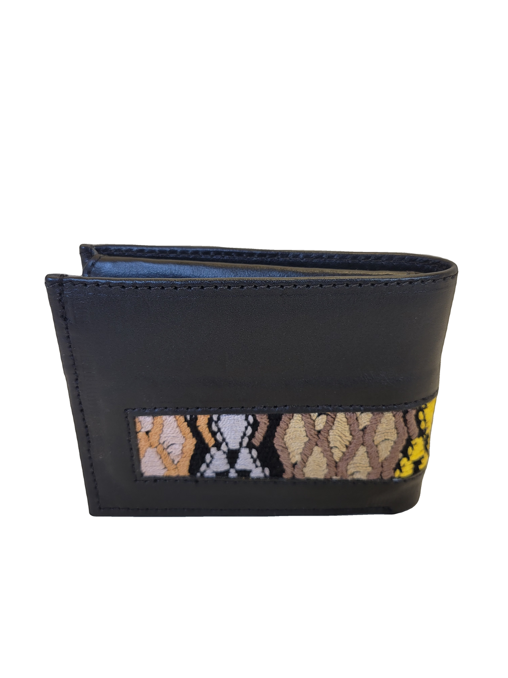 Leather & Huipil Bifold Wallet