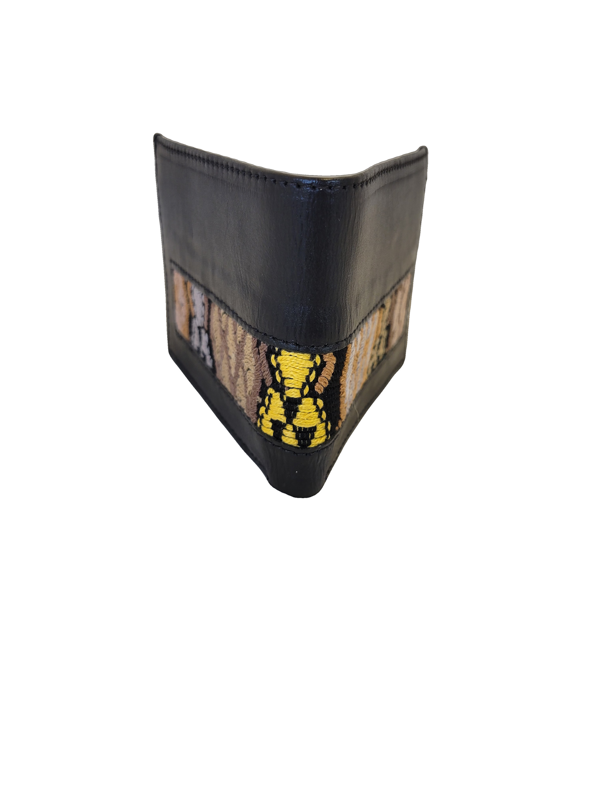 Leather & Huipil Bifold Wallet
