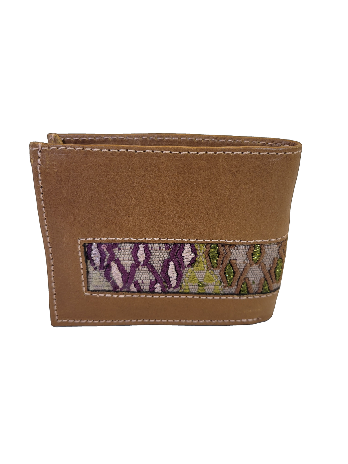 Leather & Huipil Bifold Wallet