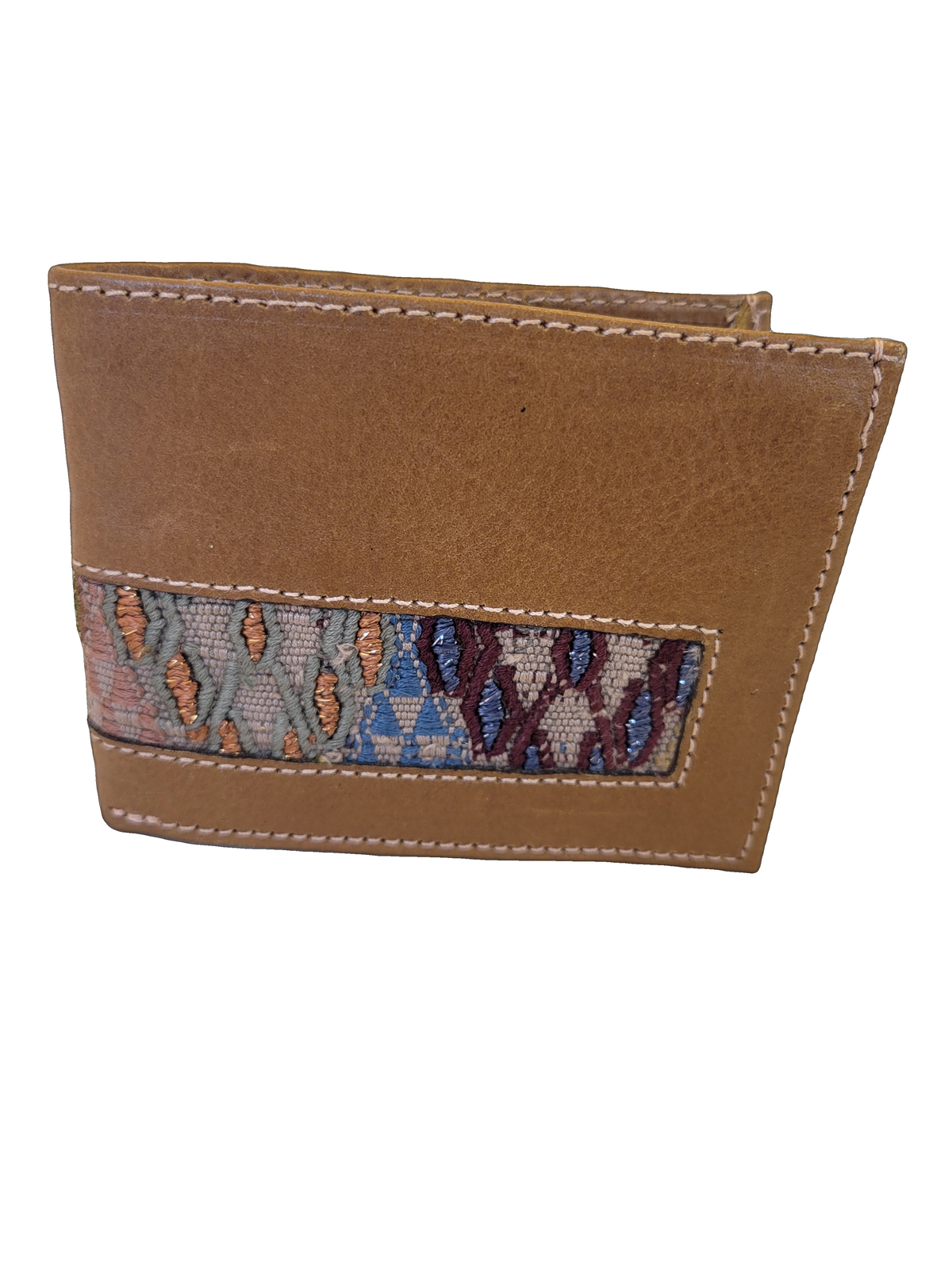 Leather & Huipil Bifold Wallet