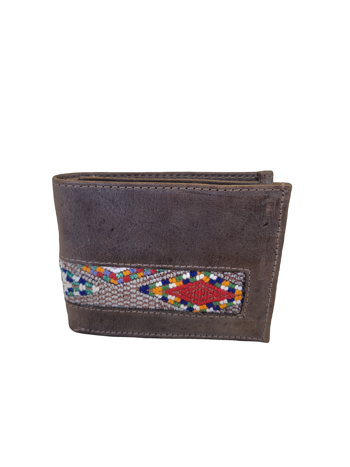 Leather & Huipil Bifold Wallet