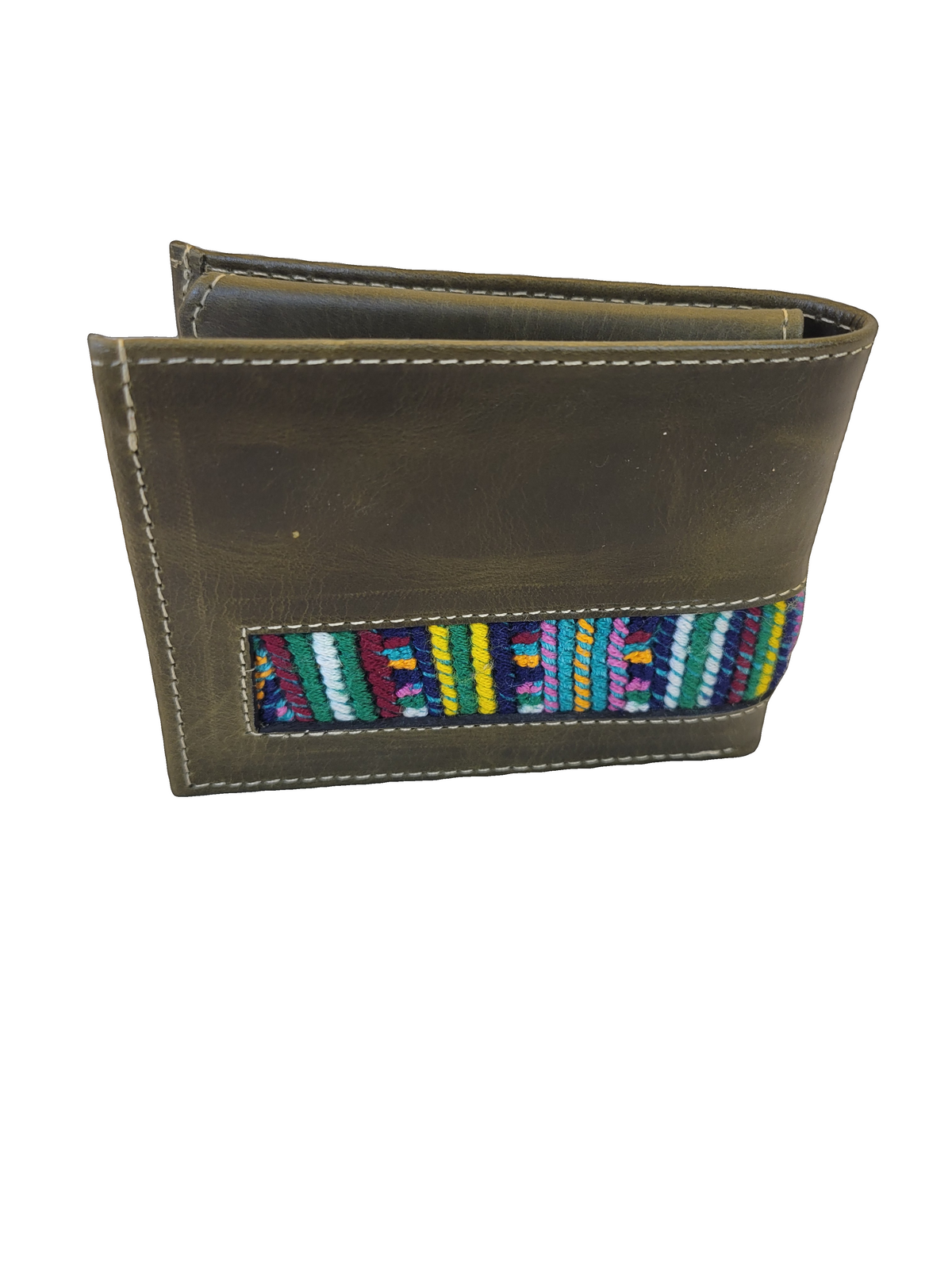 Leather & Huipil Bifold Wallet