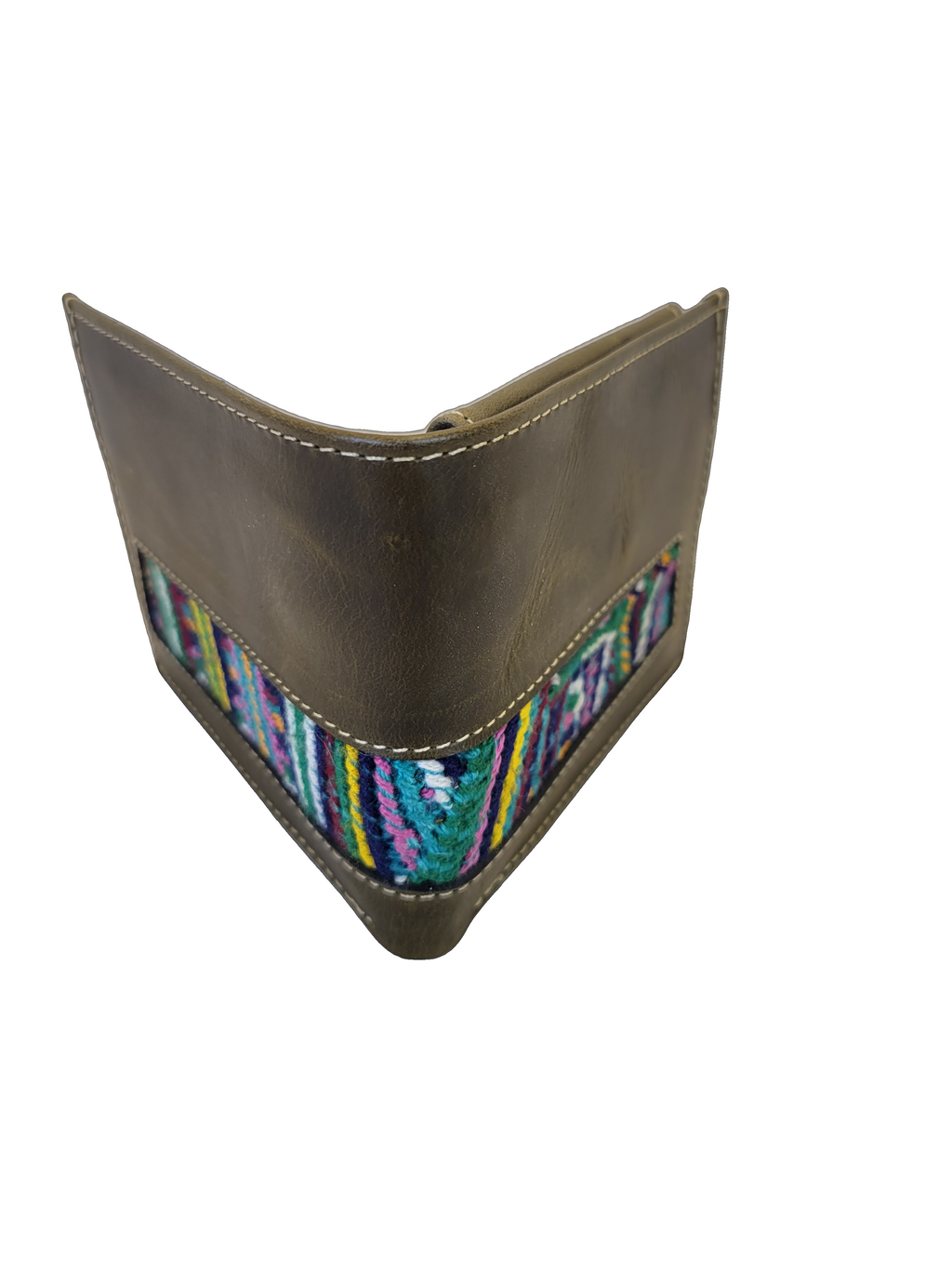 Leather & Huipil Bifold Wallet