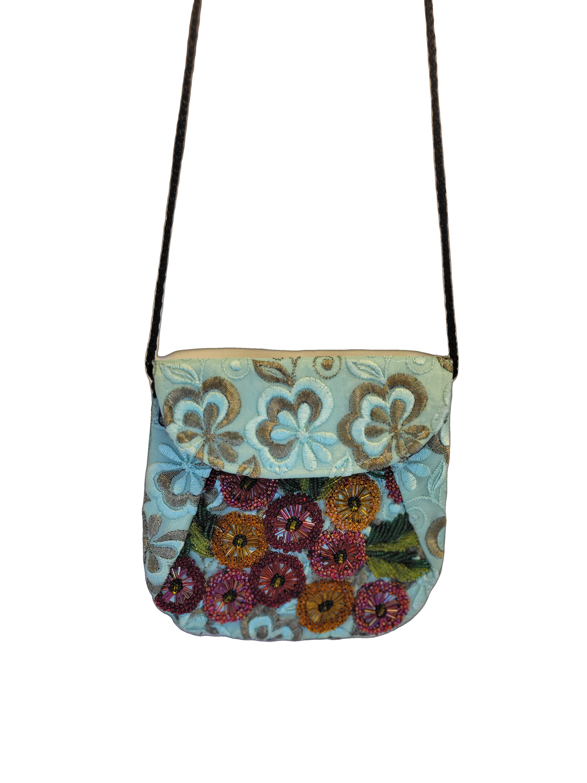 Huipil Crossbody with Beaded Embroidery