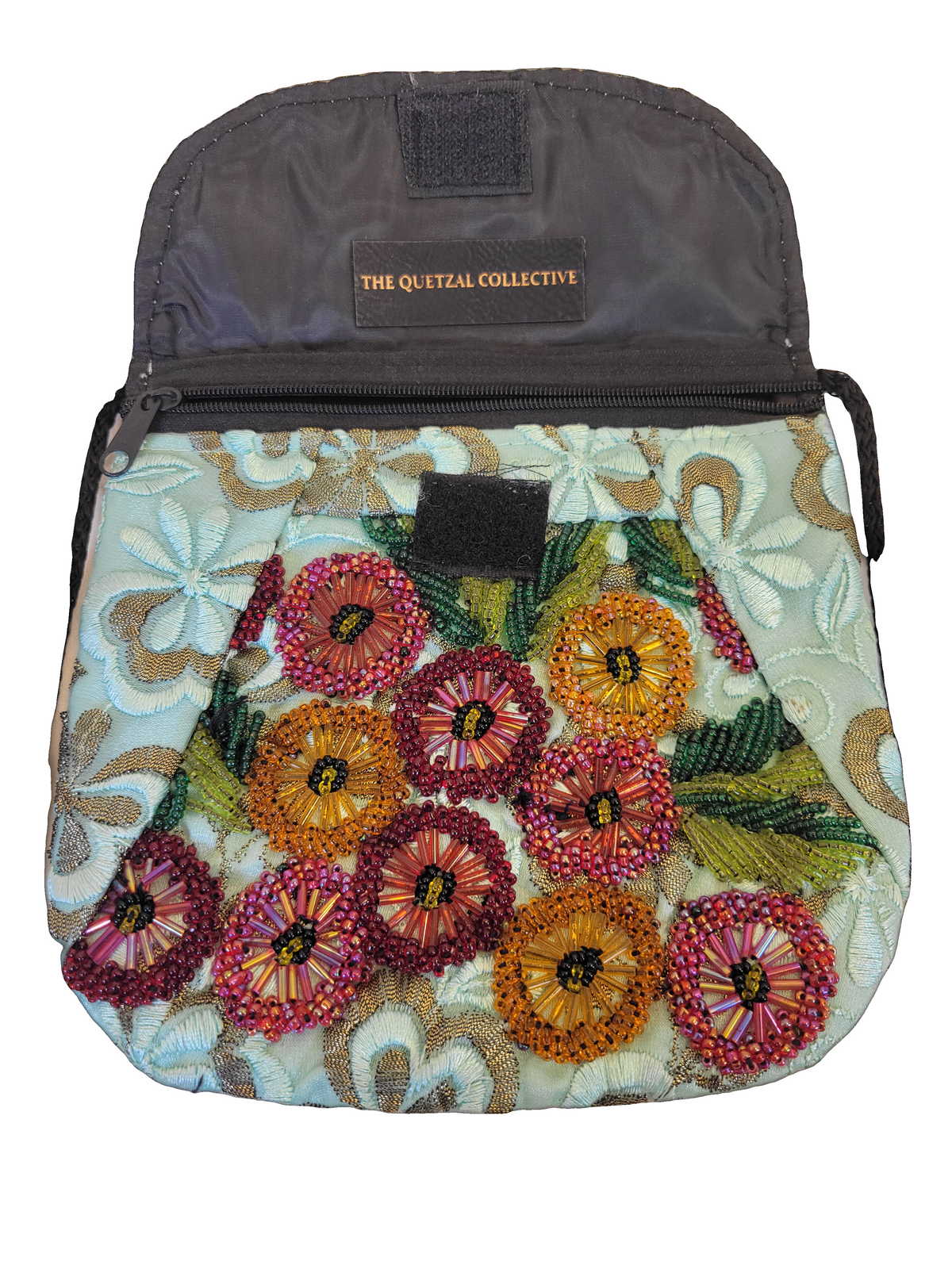 Huipil Crossbody with Beaded Embroidery