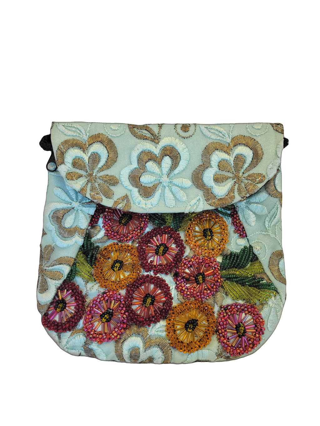 Huipil Crossbody with Beaded Embroidery