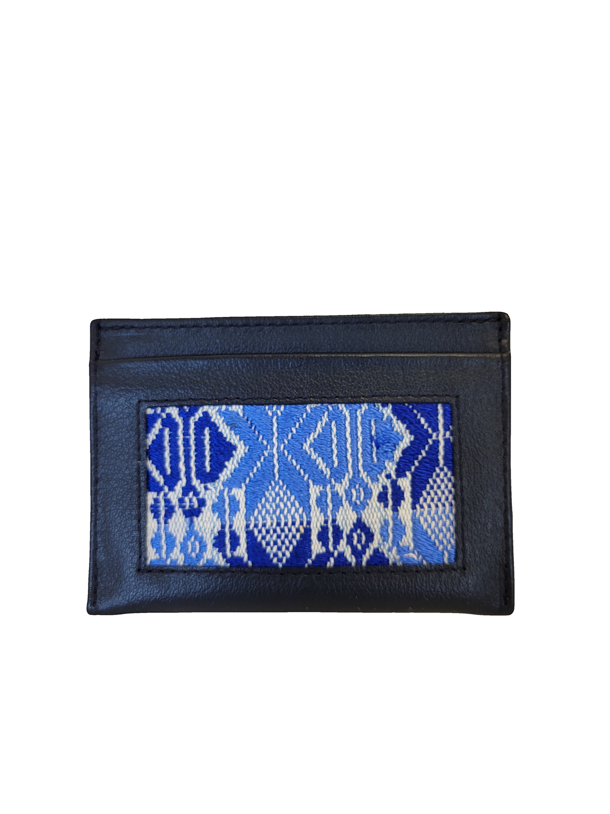 Leather and Huipil Credit Card Wallet