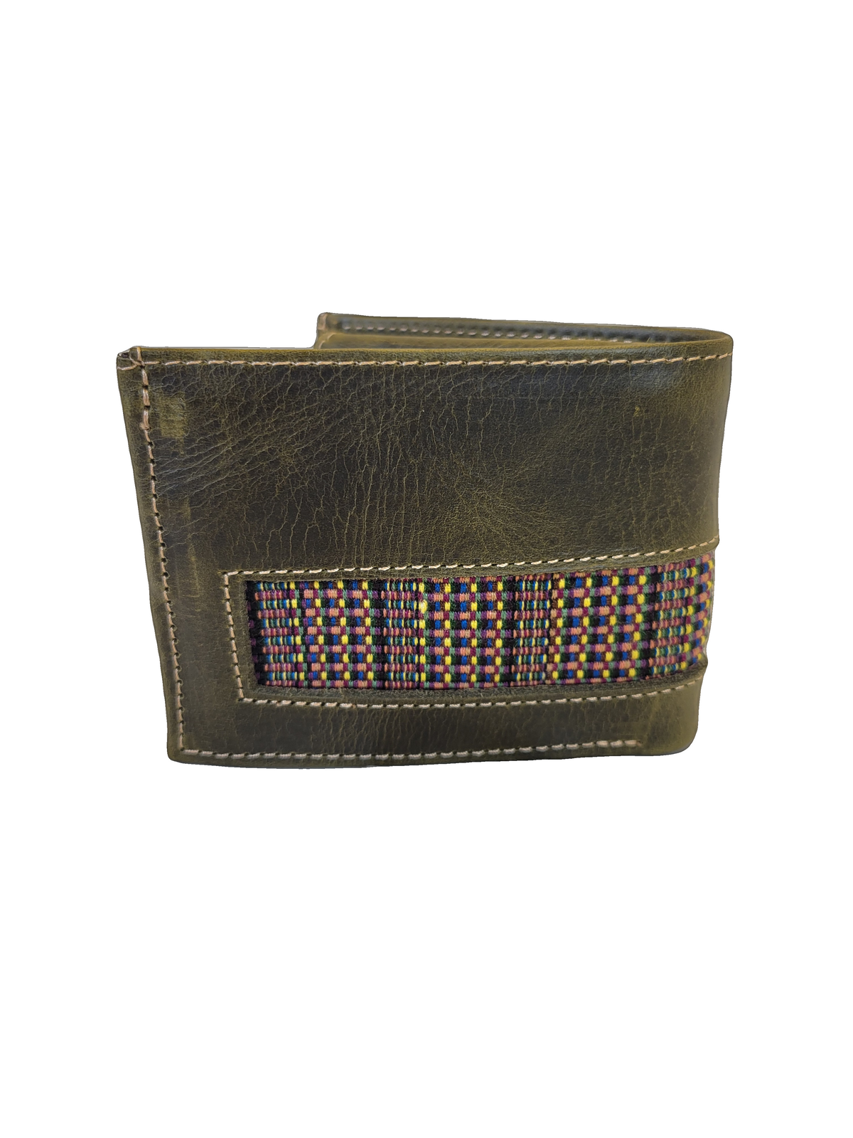 Leather & Huipil Bifold Wallet