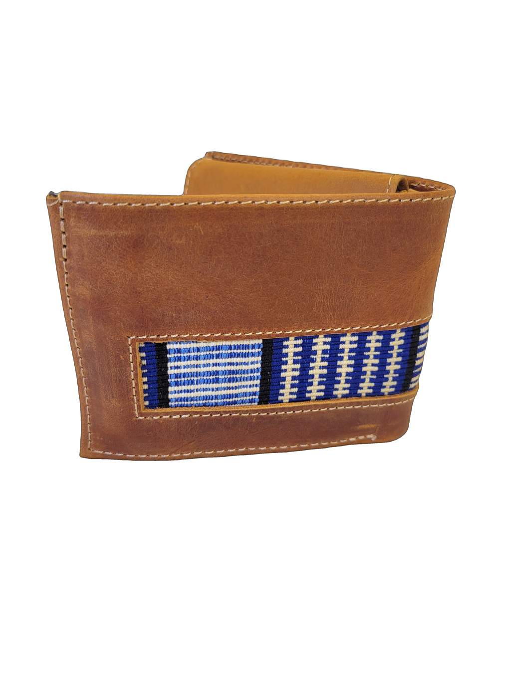 Leather & Huipil Bifold Wallet