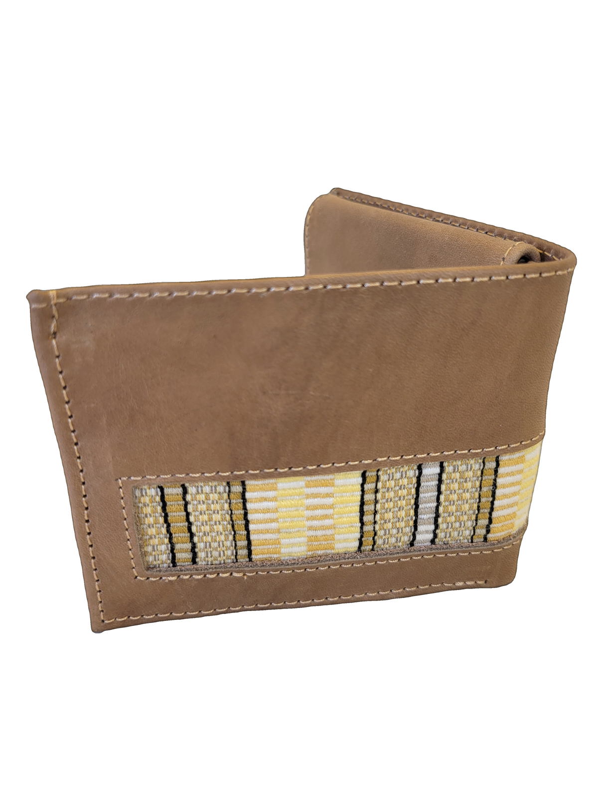 Leather & Huipil Bifold Wallet