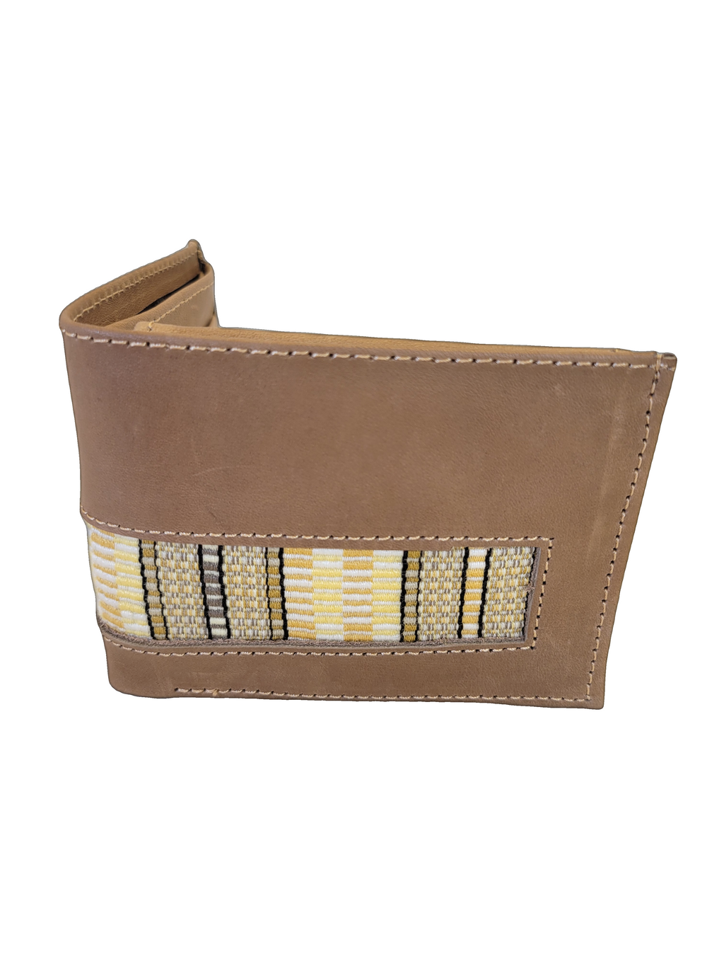 Leather & Huipil Bifold Wallet