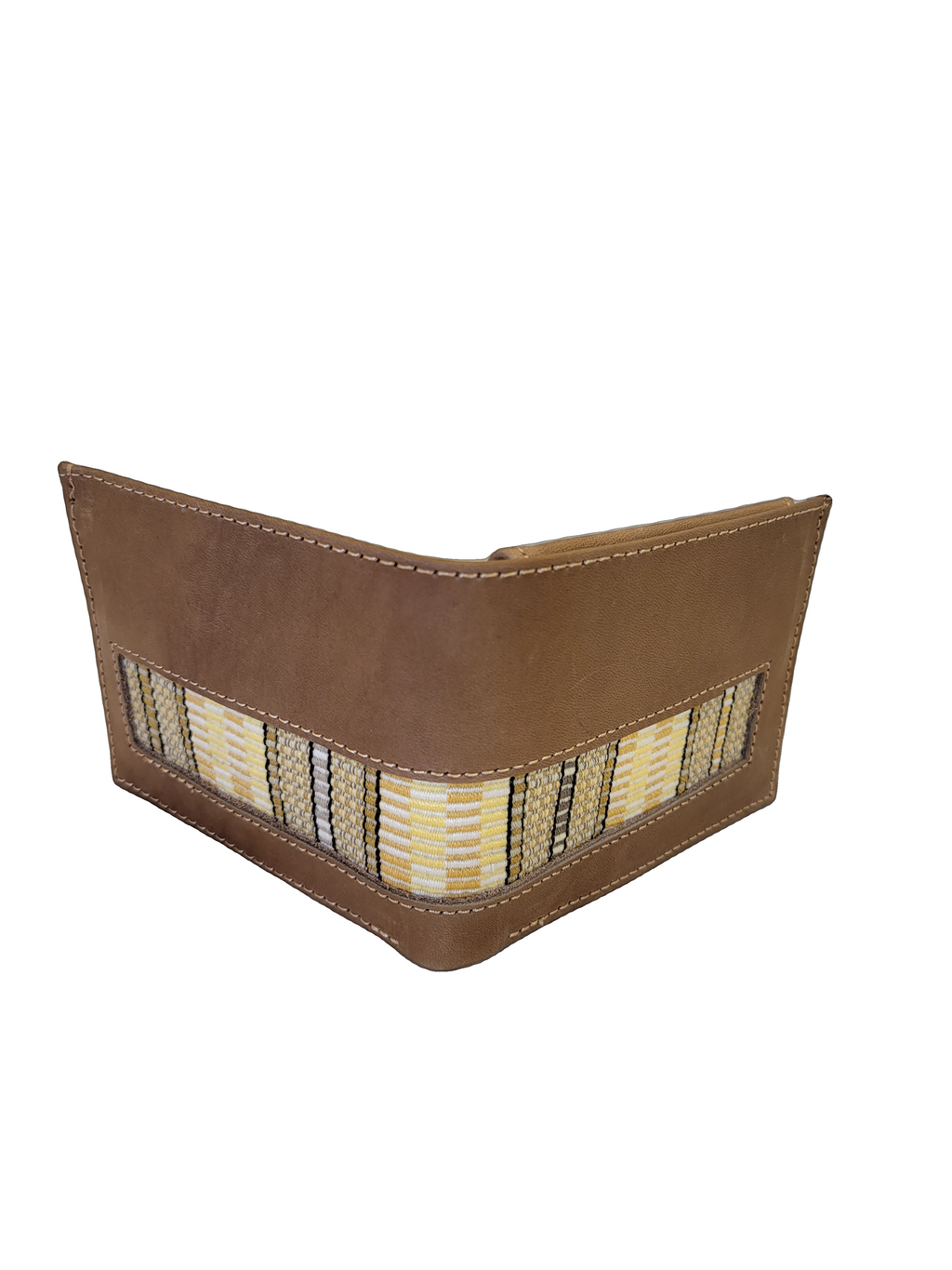 Leather & Huipil Bifold Wallet
