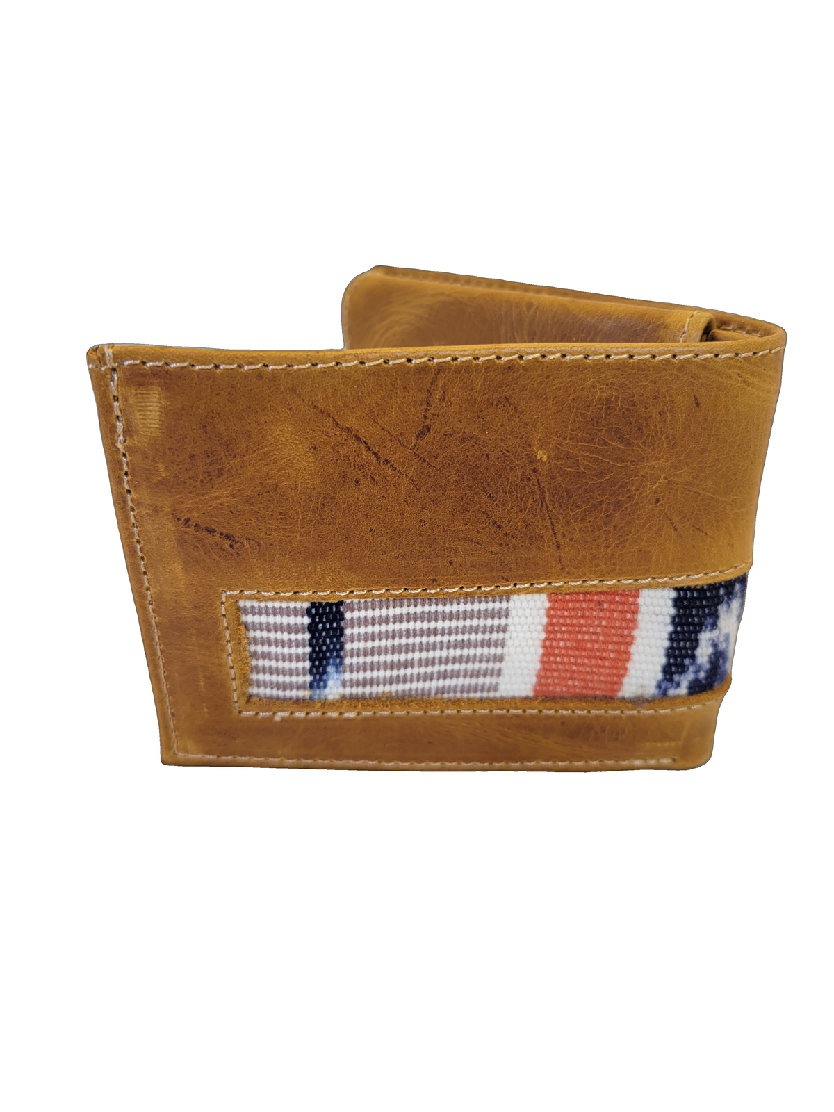 Leather & Huipil Bifold Wallet