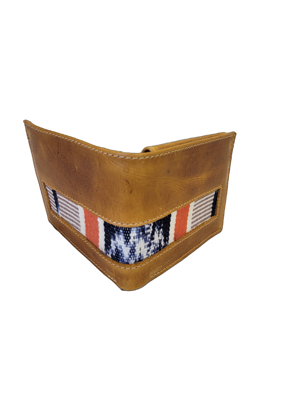 Leather & Huipil Bifold Wallet