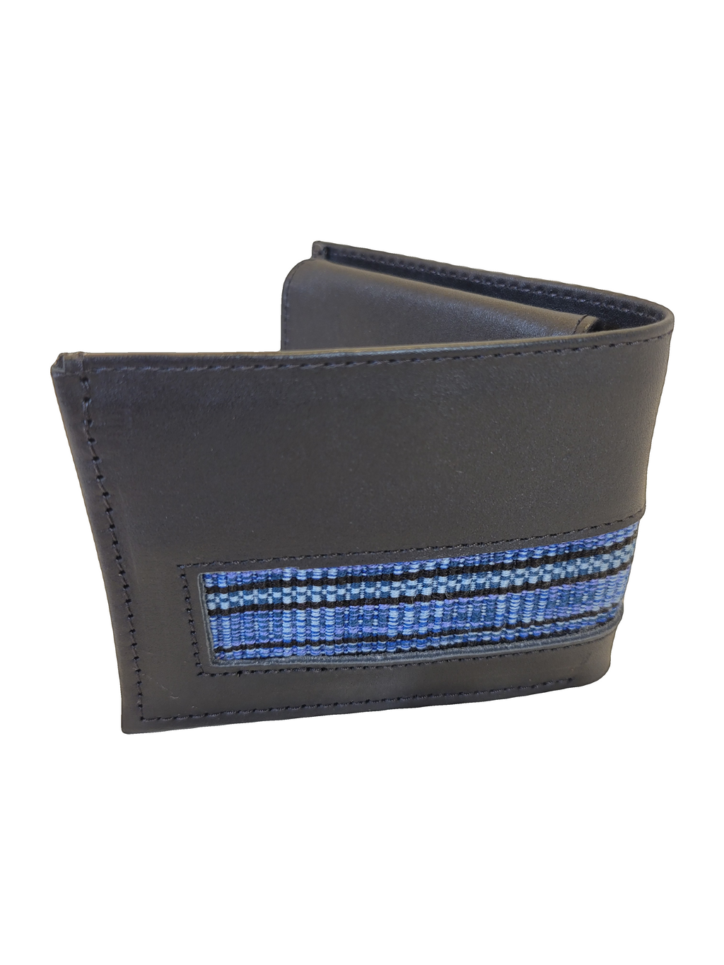 Leather & Huipil Bifold Wallet