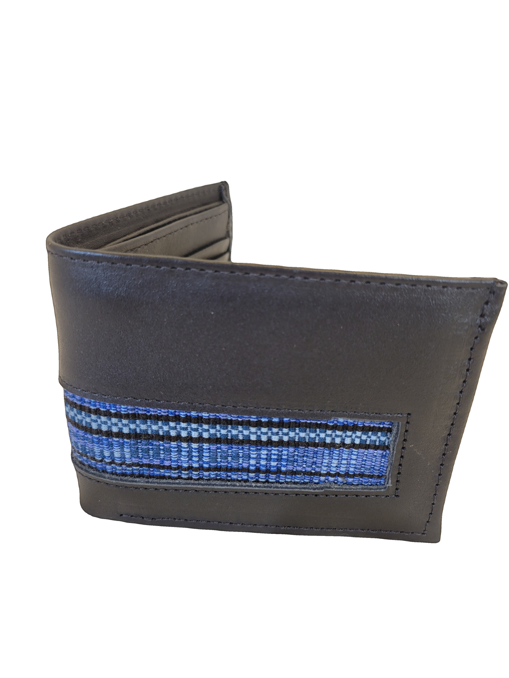 Leather & Huipil Bifold Wallet
