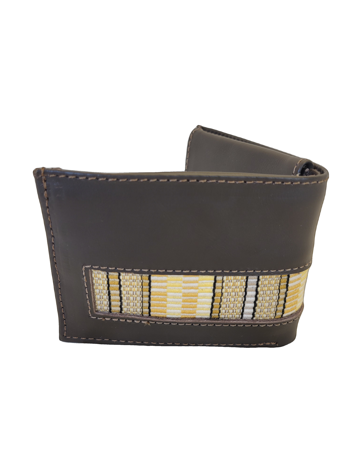 Leather & Huipil Bifold Wallet