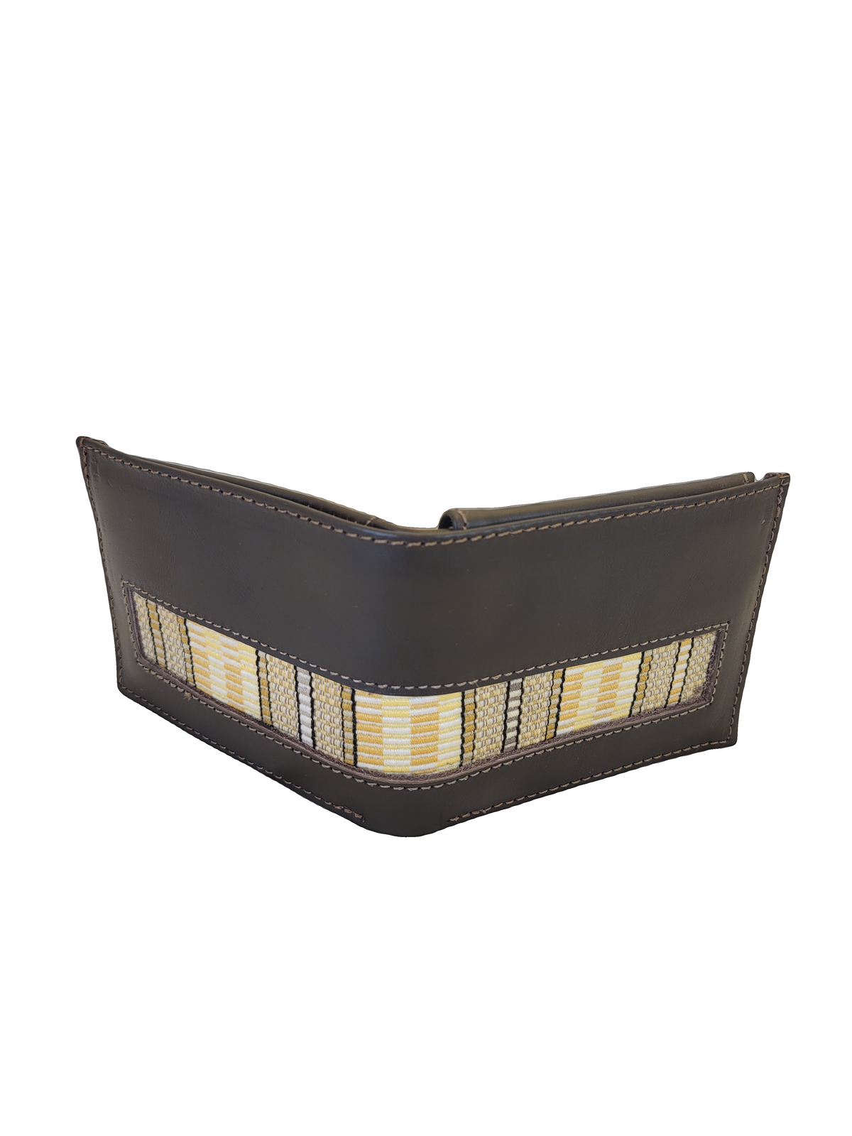 Leather & Huipil Bifold Wallet