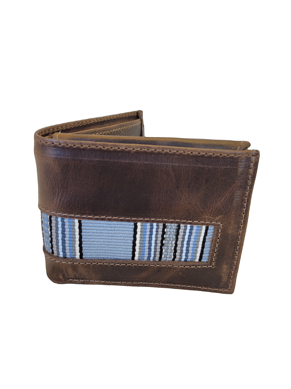 Leather & Huipil Bifold Wallet