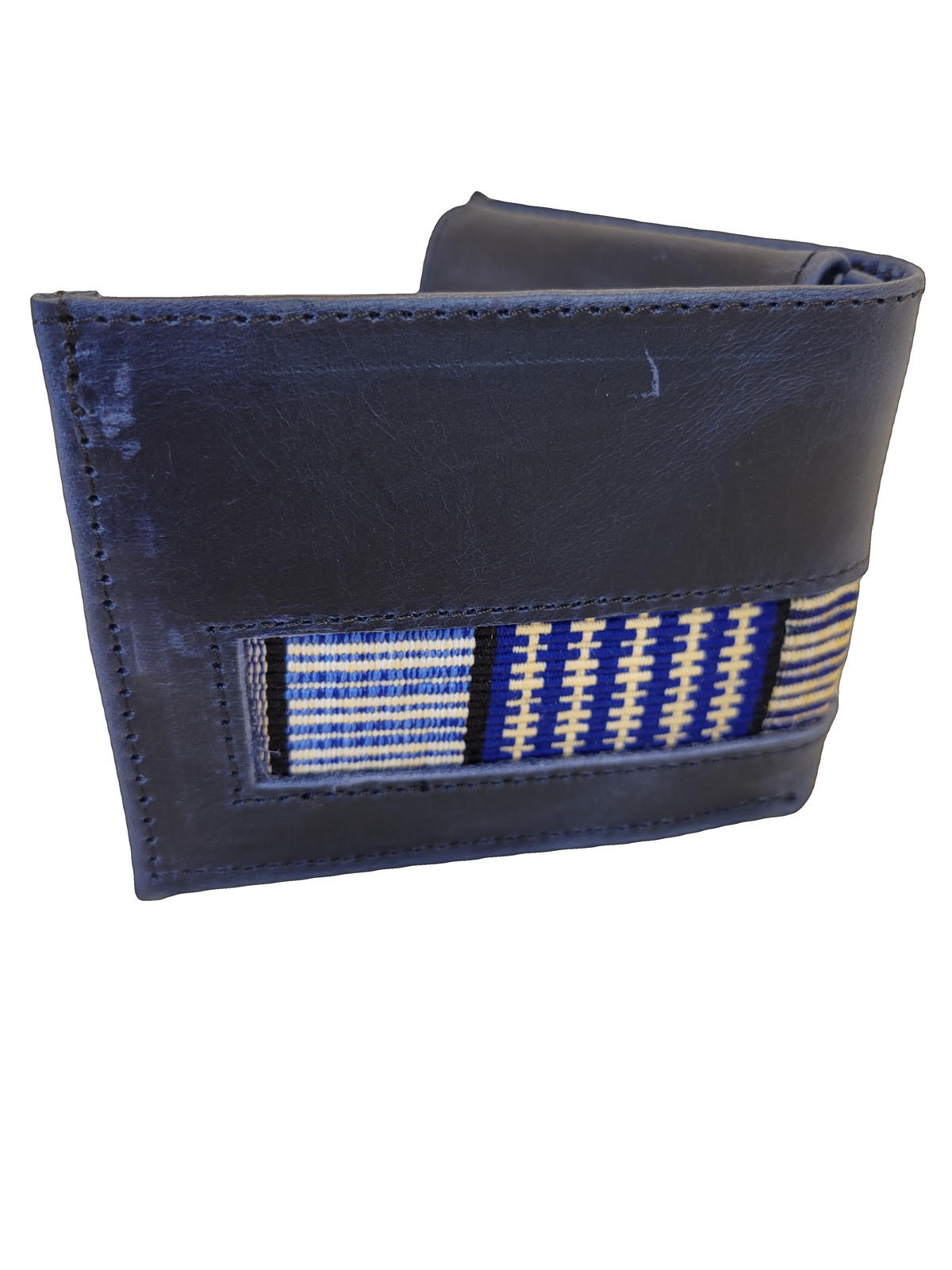Leather & Huipil Bifold Wallet