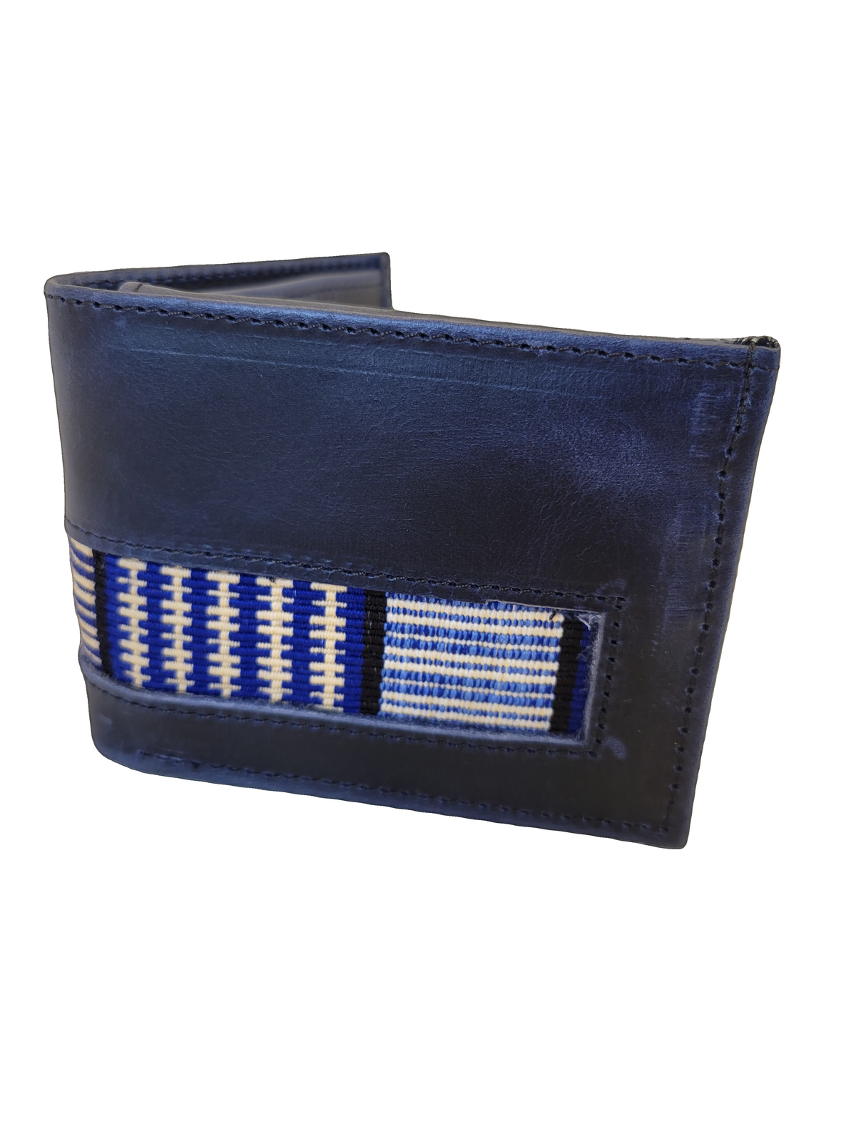 Leather & Huipil Bifold Wallet