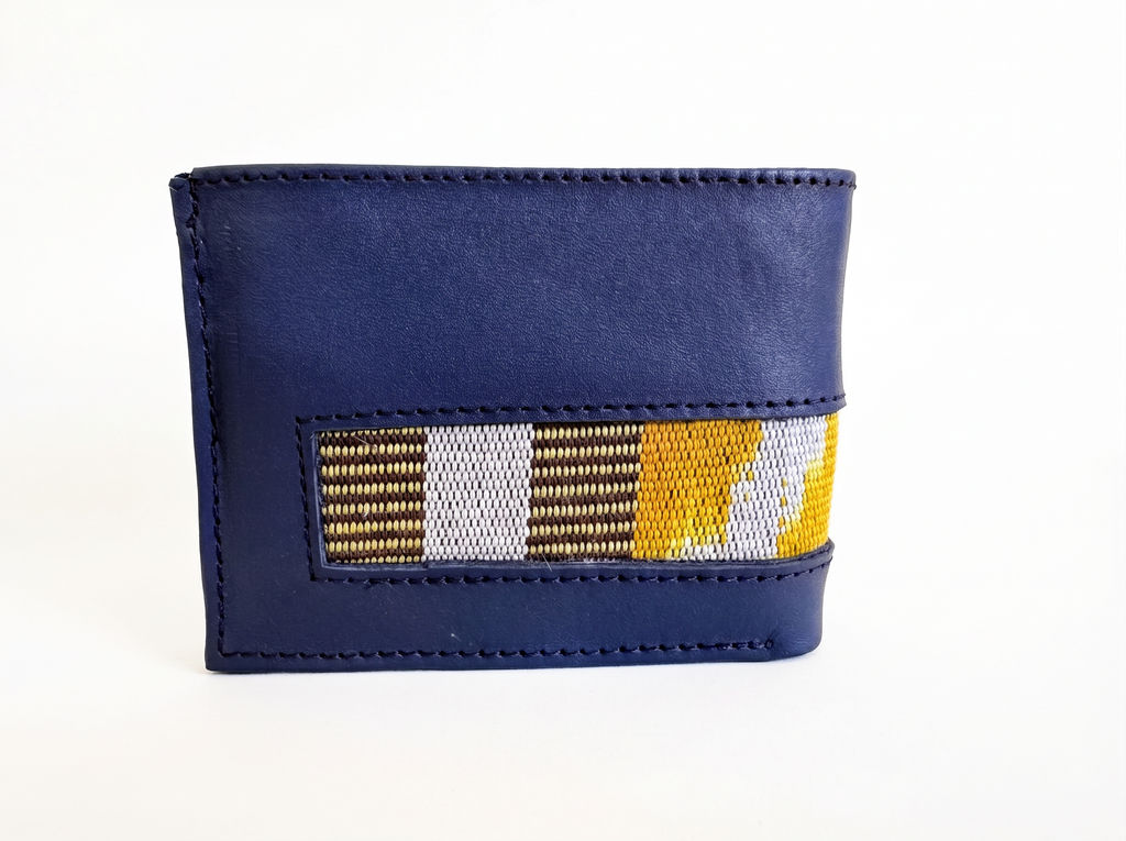 Leather & Huipil Bifold Wallet