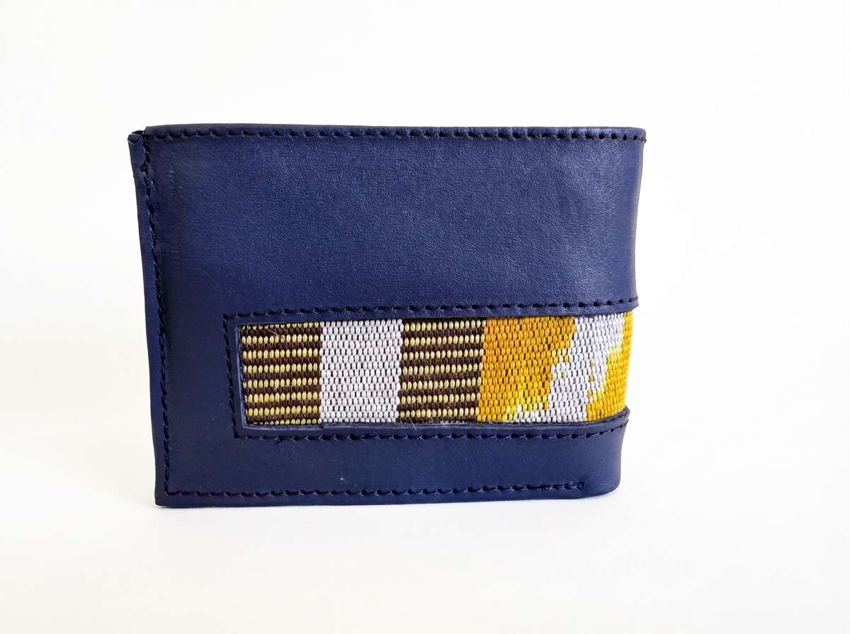 Leather & Huipil Bifold Wallet