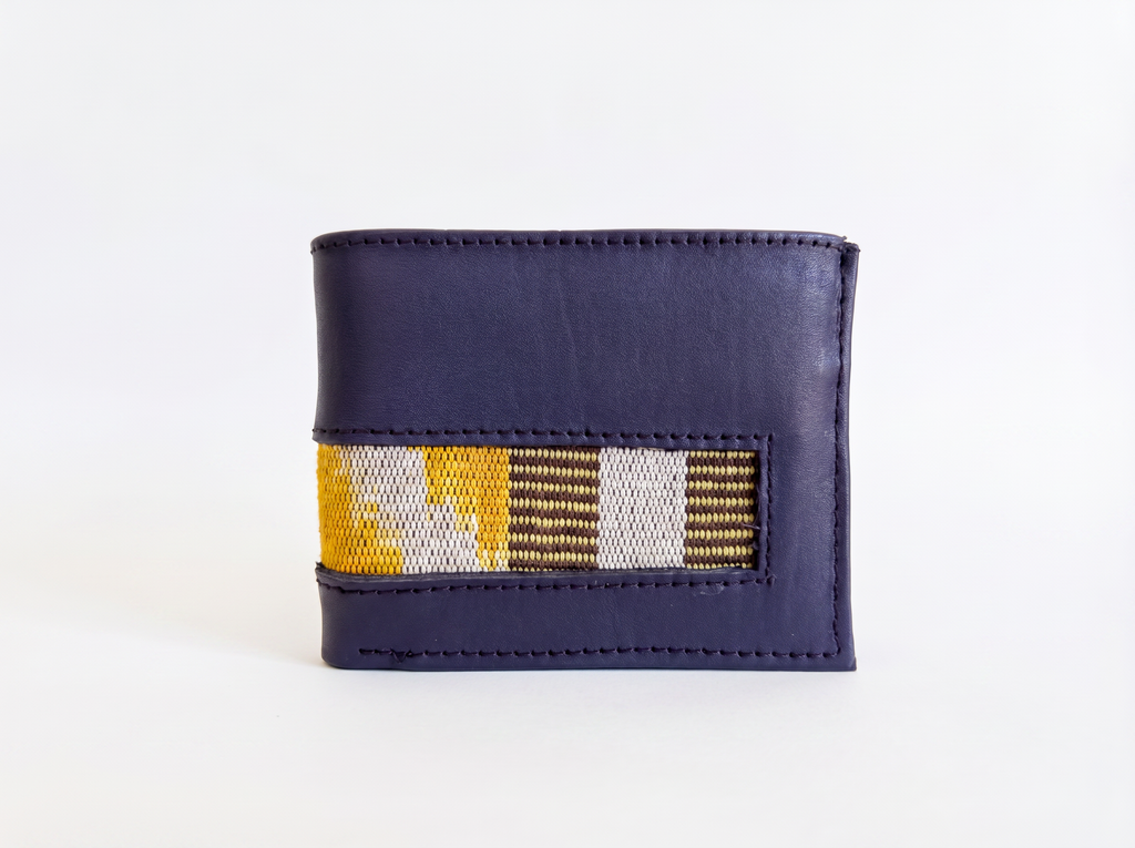 Leather & Huipil Bifold Wallet