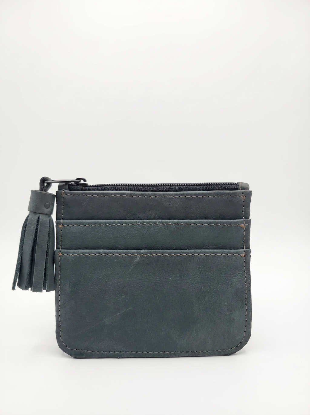 Slim Leather Card Wallet w/ Bracelet
