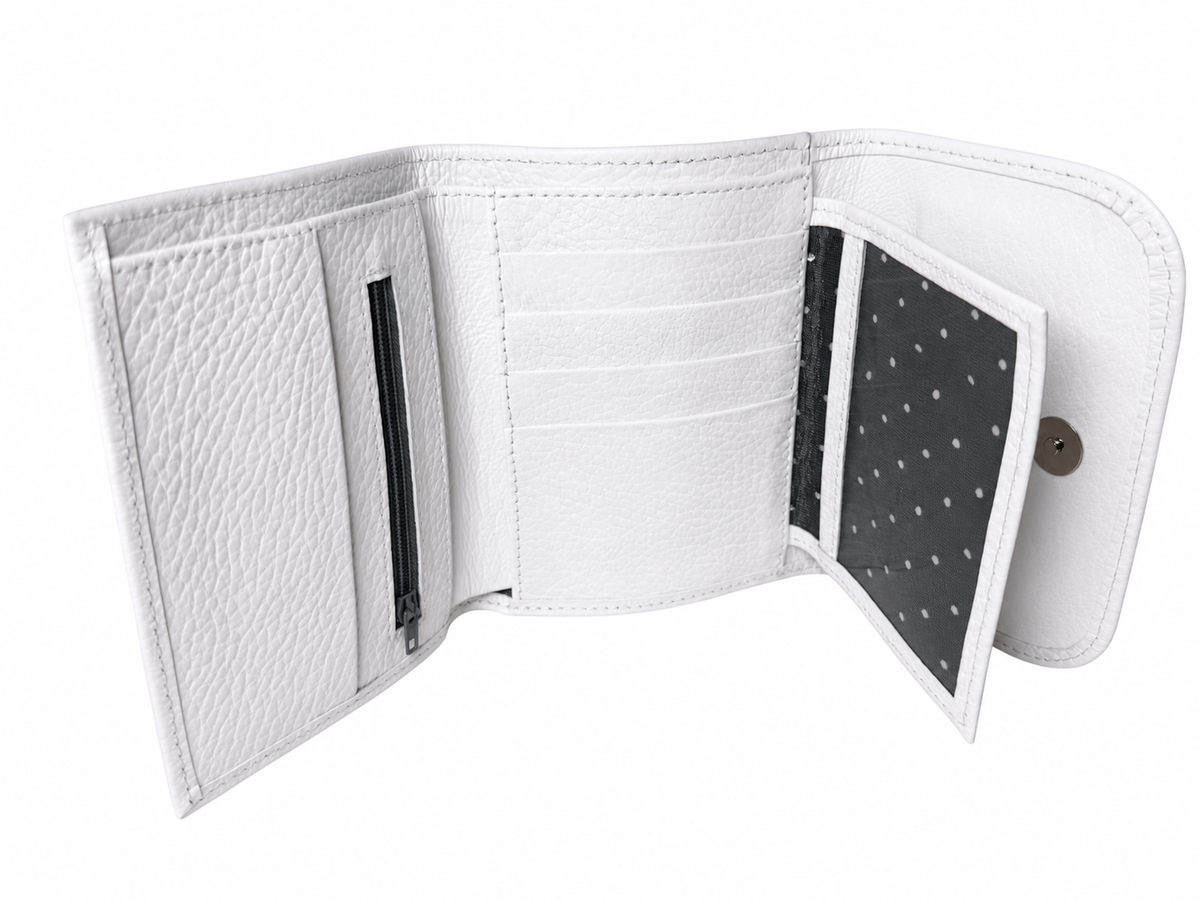 Trifold Leather Wallet With Guatemalan Textiles