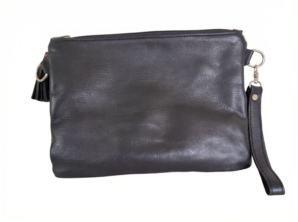 Leather & Huipil Purse