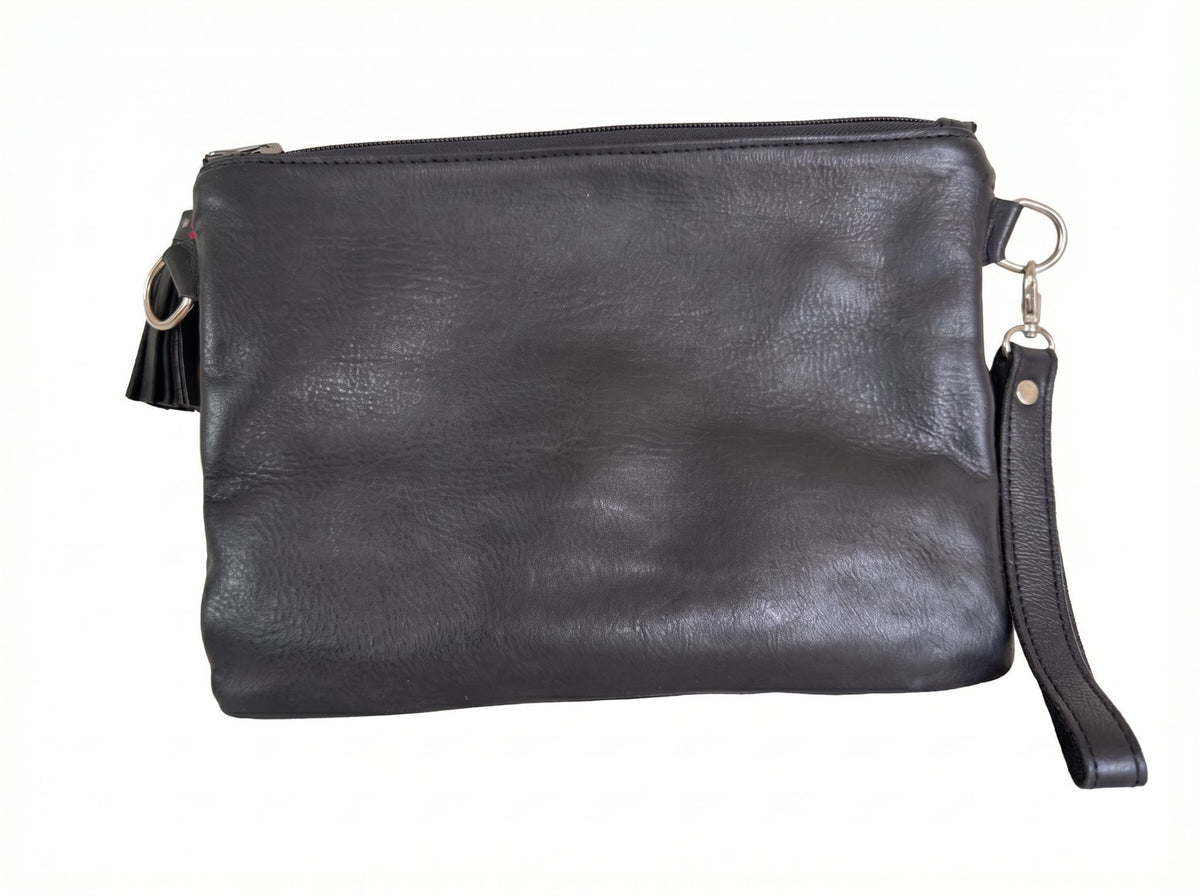Leather & Huipil Purse