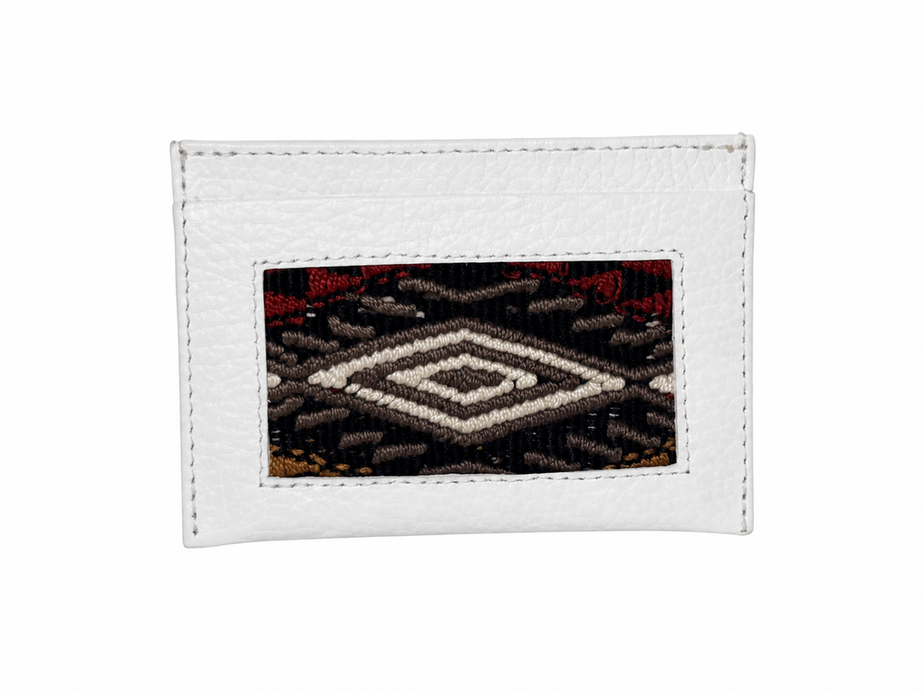 Leather and Huipil Credit Card Wallet
