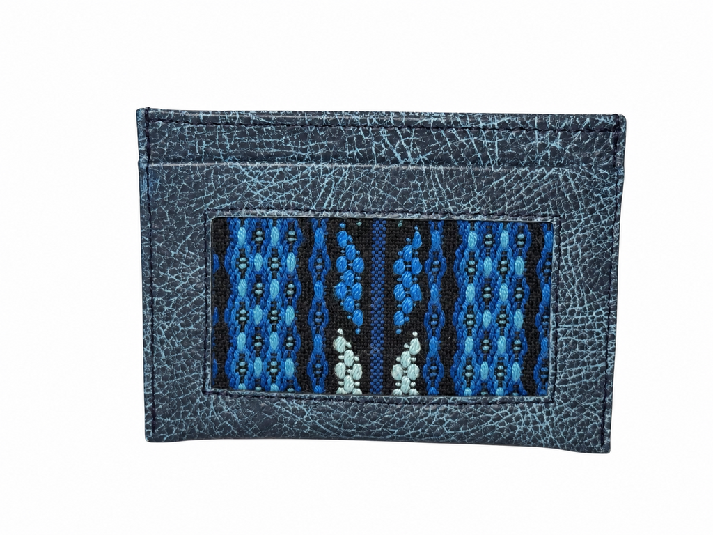 Leather and Huipil Credit Card Wallet