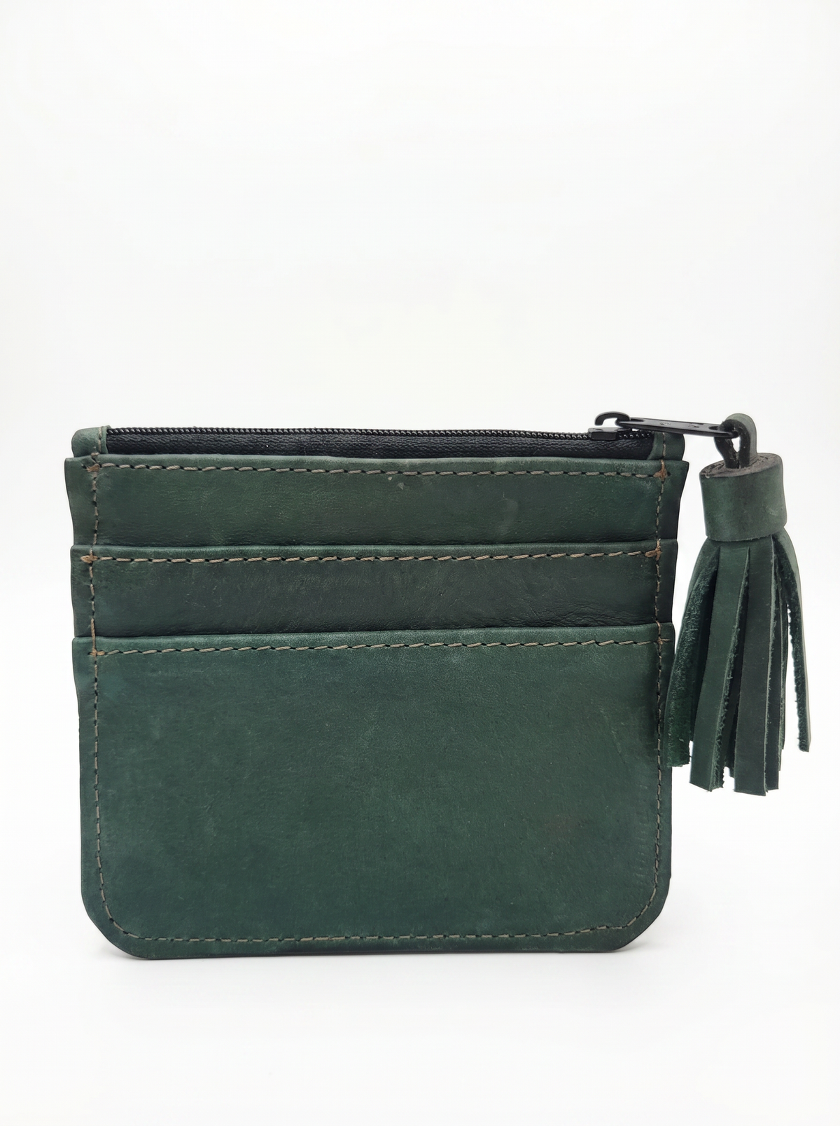 Slim Leather Card Wallet w/ Bracelet