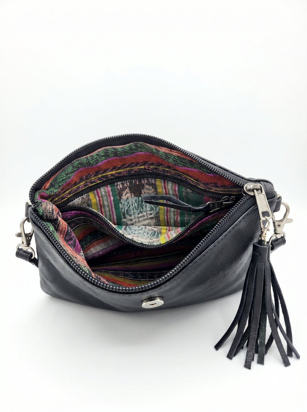 Leather & Huipil Purse