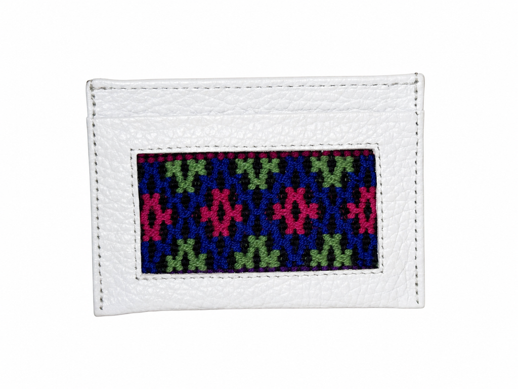 Leather and Huipil Credit Card Wallet