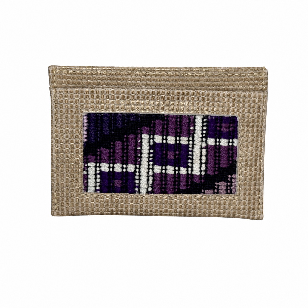 Leather and Huipil Credit Card Wallet
