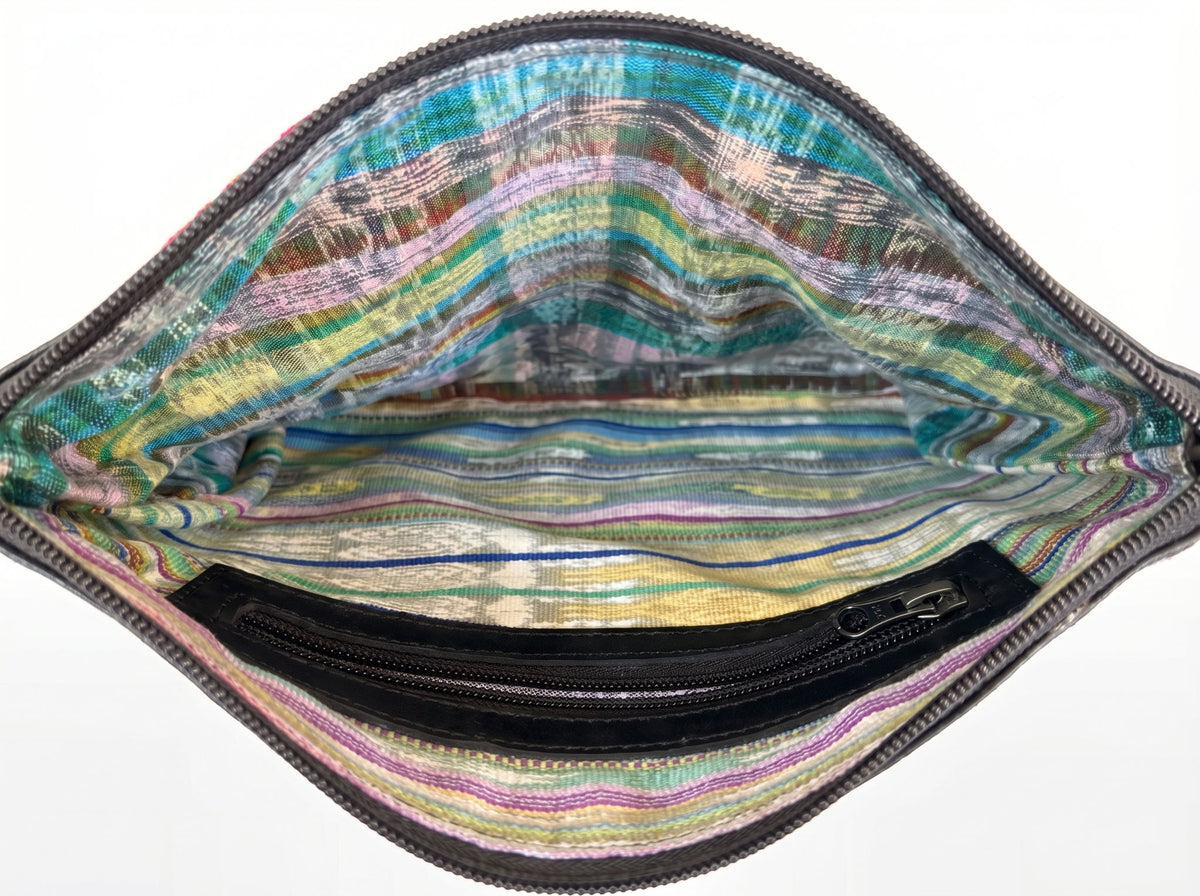 Leather & Huipil Purse