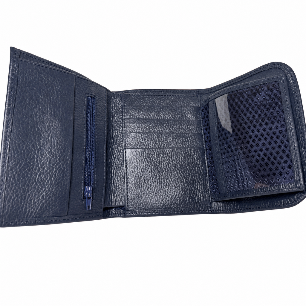 Trifold Leather Wallet With Guatemalan Textiles
