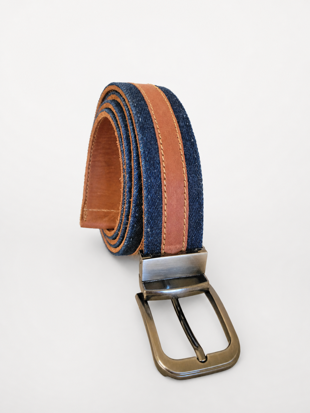 Leather & Denim Belt